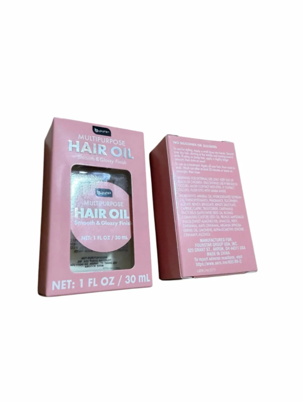 b.pure Multipurpose Hair Oil 1 fl oz Pink and White